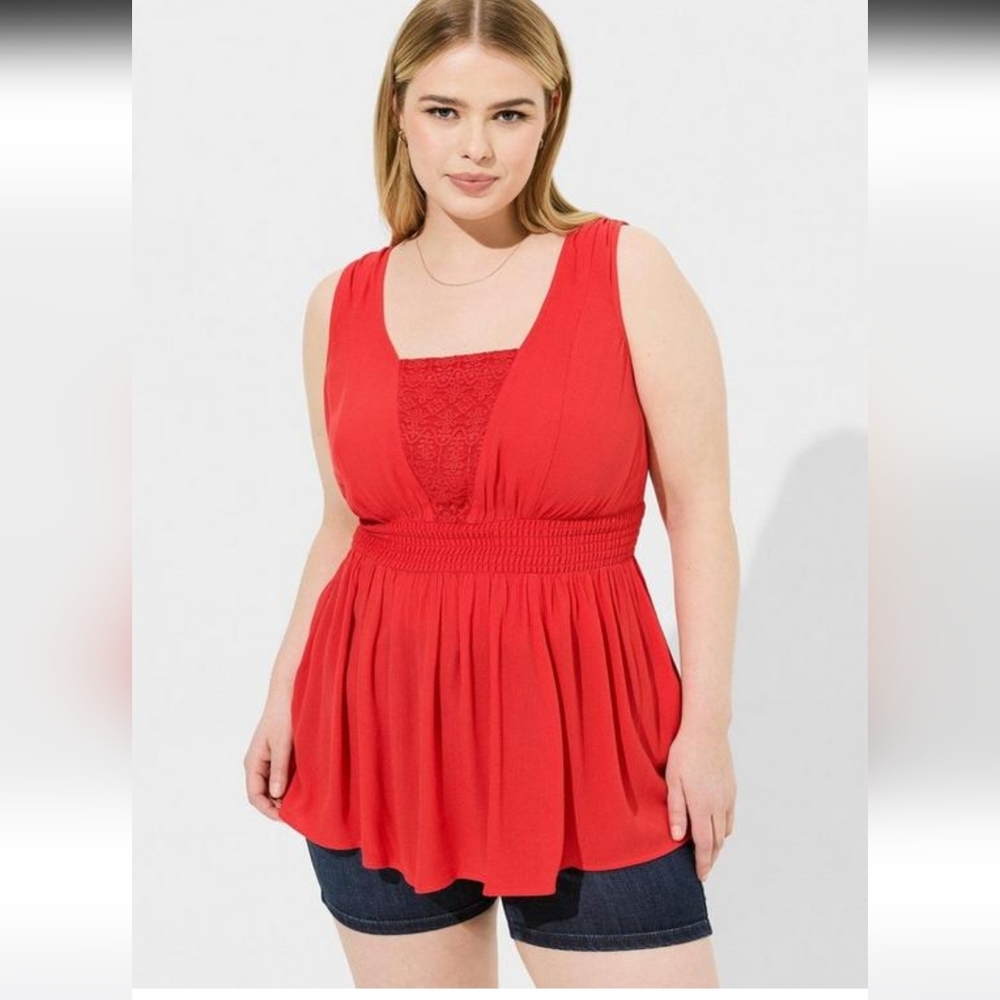 Torrid Crinkle Gauze Sleeveless Top